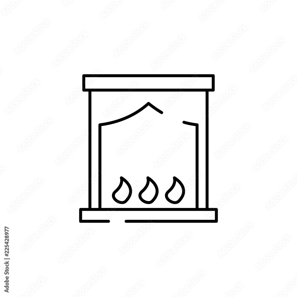 furnace, heater stove icon. Element of temperature control equipment for mobile concept and web apps illustration. Thin line icon for website design and development