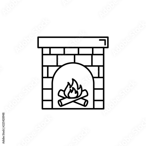 fireplace, furnace icon. Element of temperature control equipment for mobile concept and web apps illustration. Thin line icon for website design and development
