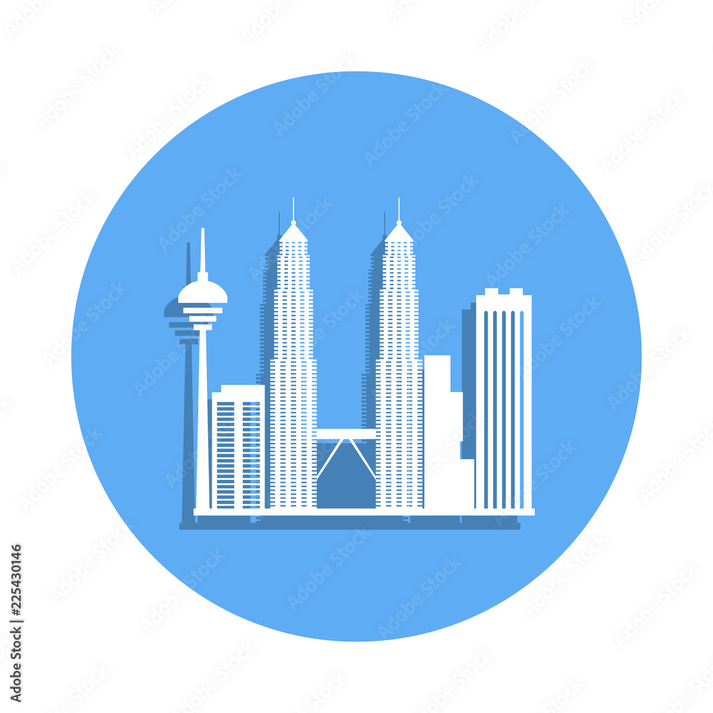cityscape Kuala Lumpur icon in badge style. One of Cityscape collection icon can be used for UI, UX