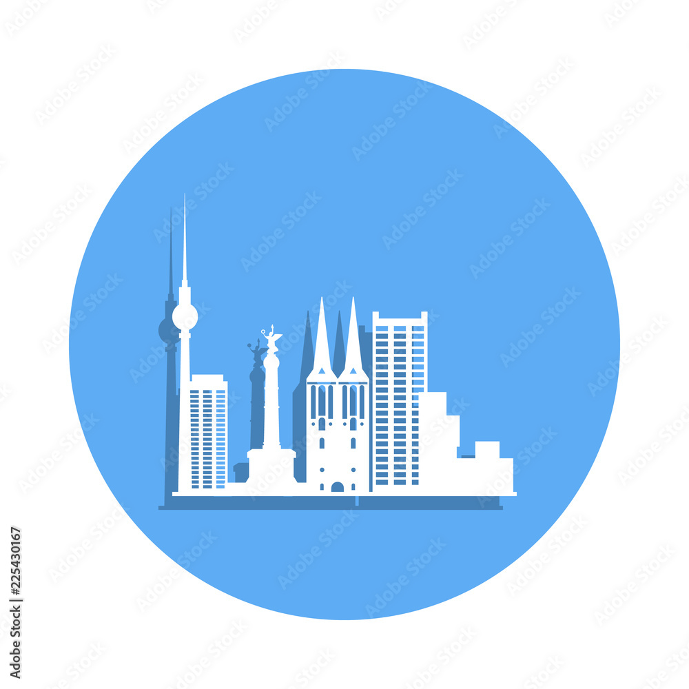 cityscape london icon in badge style. One of Cityscape collection icon can be used for UI, UX