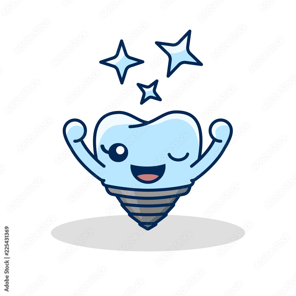 Vector tooth implant icon. Flat design illustration Vector tooth implant icon. Flat design illustration