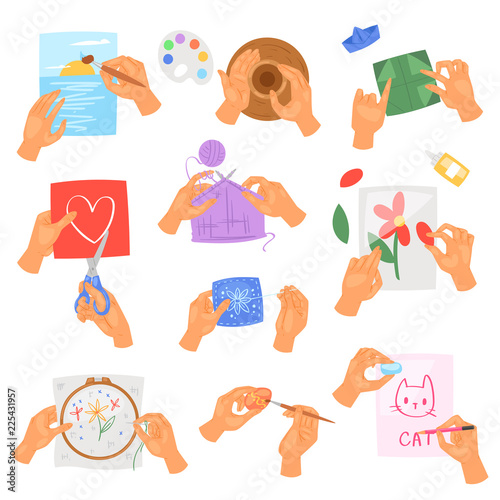 Hobby hands vector instructions of washing or cleaning hands with soap and foam in water illustration antibacterial set of healthy skincare with bubbles isolated on white background