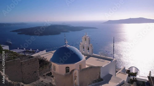 The village of imerovigli on the island of santorini, greece.