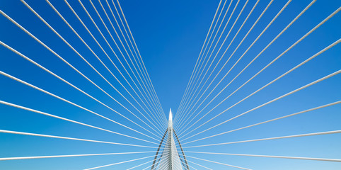 Beautiful bridge and blue sky .