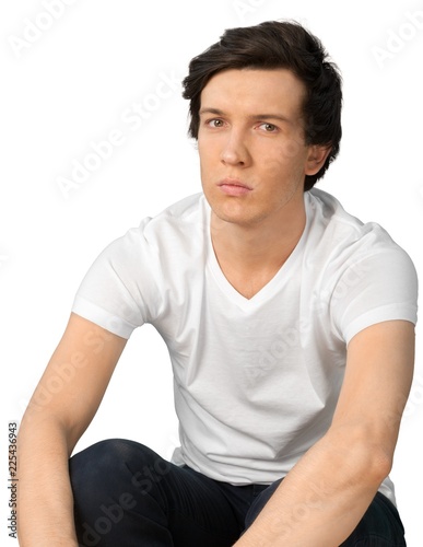 Portrait of young thoughtful man, isolated © BillionPhotos.com