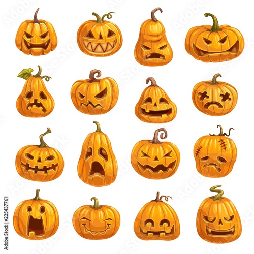 Pumpkins with emotional faces for Halloween party