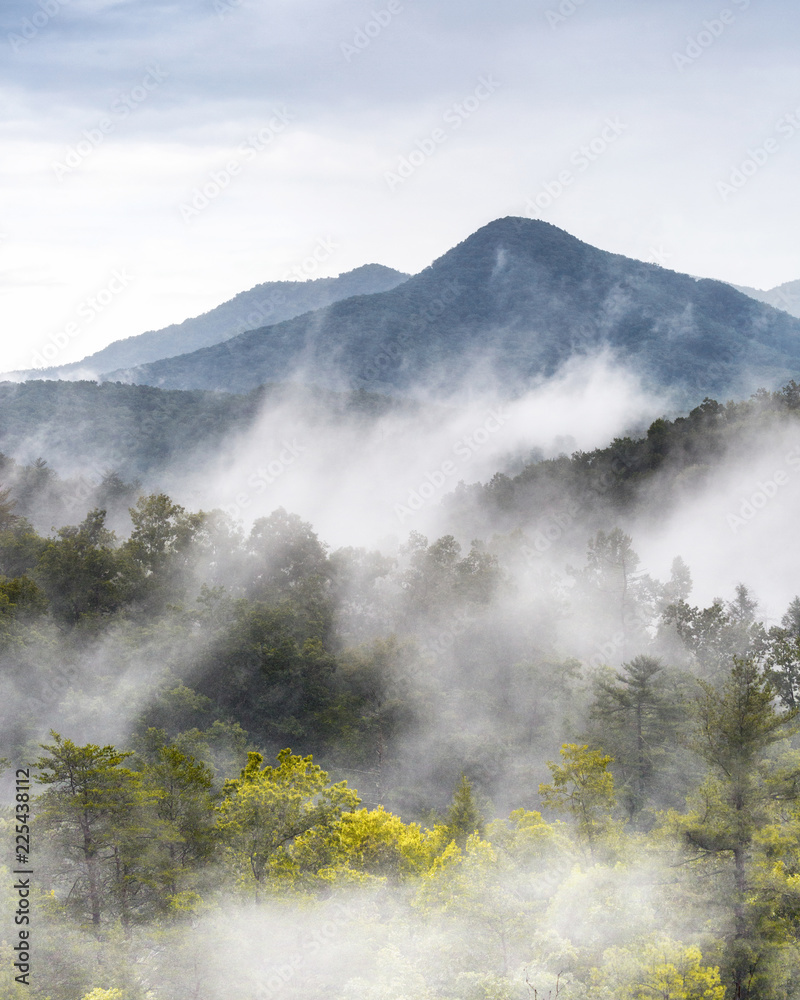 Great Smoky Mountains With Low Clouds