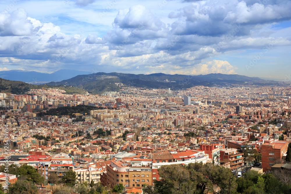 Barcelona, Spain. View overlooking the town
