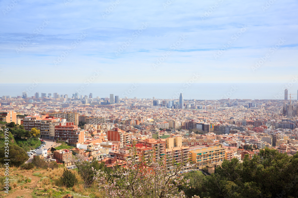 Barcelona, Spain. View overlooking the town