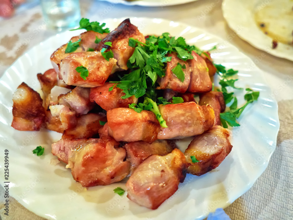 Traditional Typical Freshly Made Greek Souvlaki Traditional Typical Freshly Made Greek Souvlaki