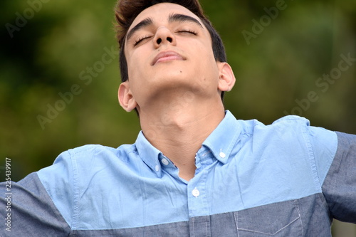 Hispanic Male And Meditation