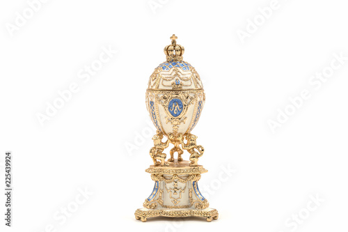 Faberge eggs. Decorative ceramic easter egg for jewellery.