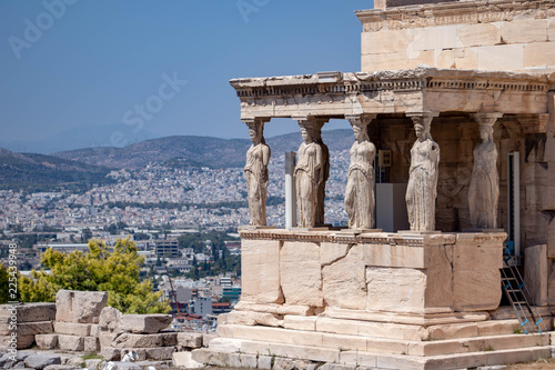Caryatid Statues on top of Acropolis, Athens, Greece