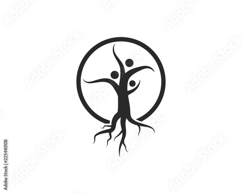 family tree ilustration logo template