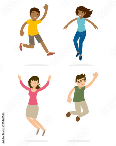 Young teenage happy and jump expression