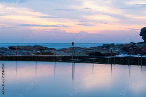 A colorful cloudy dawn time at Malabar Beach  Sydney.