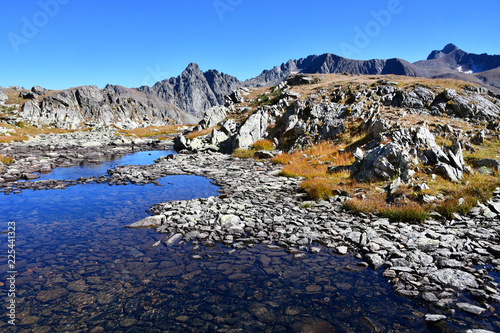 Arkhyz, Russia. One of the lakes of the Abishira-Akhuba ridge in September