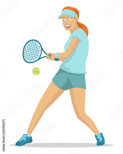 Beautiful girl playing tennis © sisti