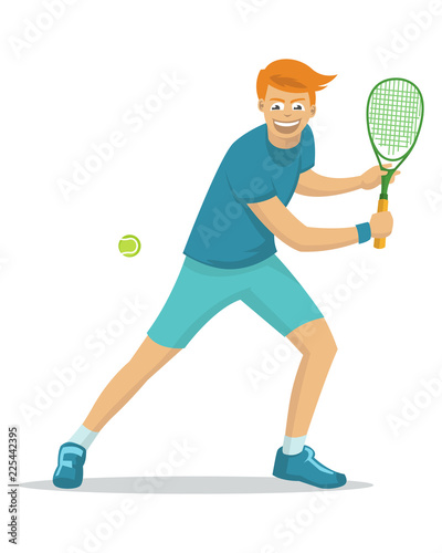 A young boy look spirit playing tennis © sisti