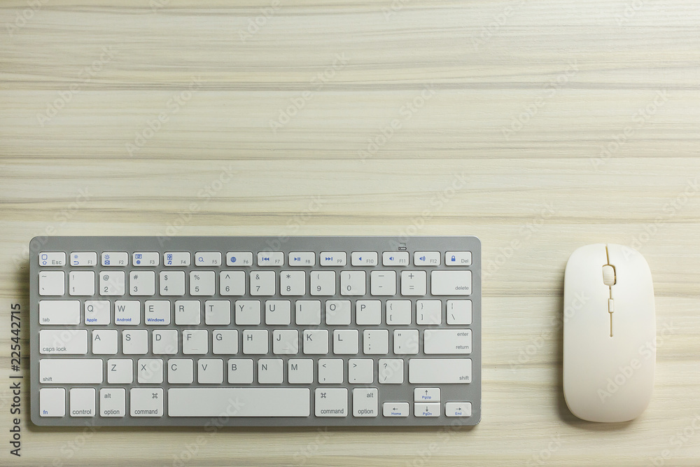 The work station office flat lay wood table image for background. The work station office flat lay wood table image for background.