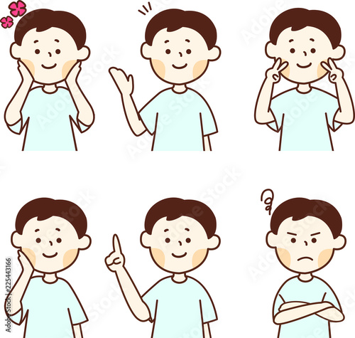  表情とジェスチャー(子供男の子)