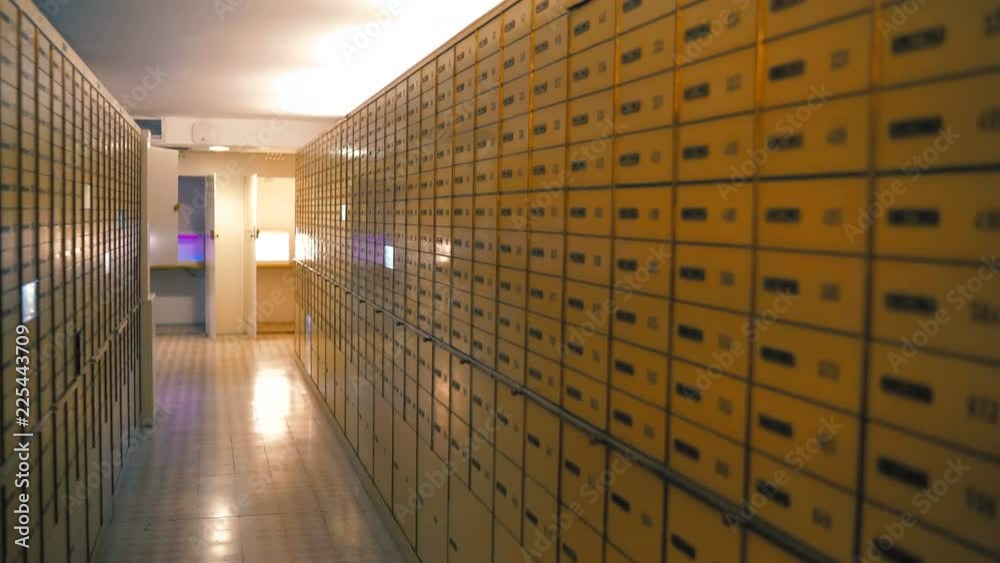 Safe Deposit Boxes in the bank vault room, bank prison room, bank cell ...
