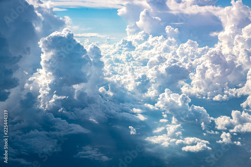 clouds in the sky from high angle. photo