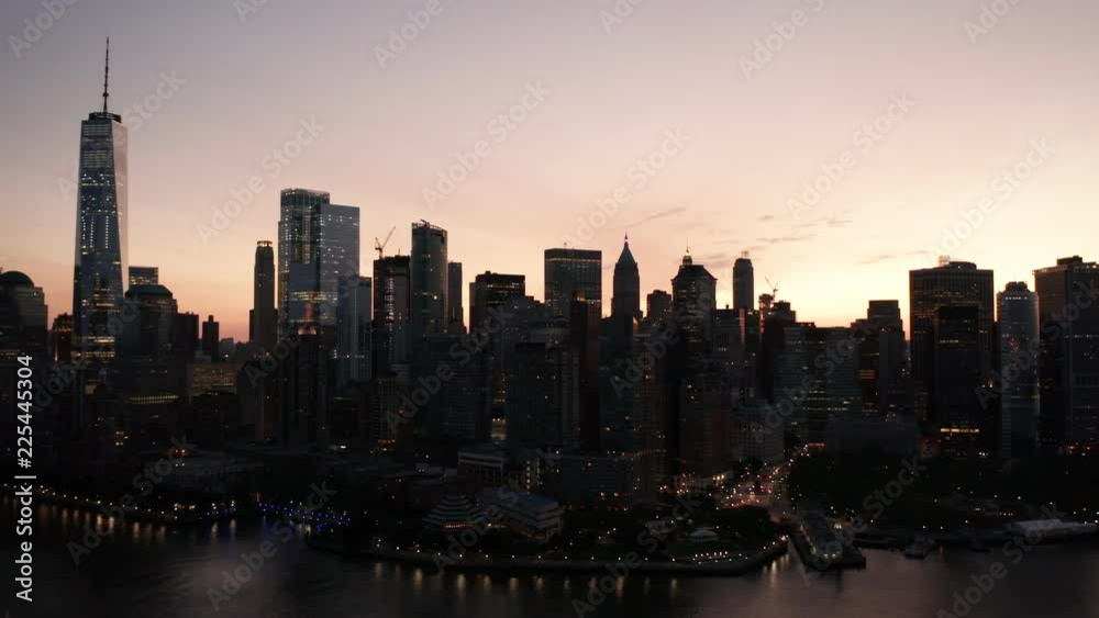 dawn flying south towards bottom of NYC dawn flying south towards bottom of NYC