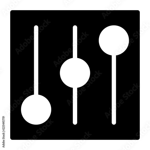 Equalizer icon. Drop shadow silhouette symbol. Preferences switcher. Music studio mixer console. Sound level control. Vector isolated illustration