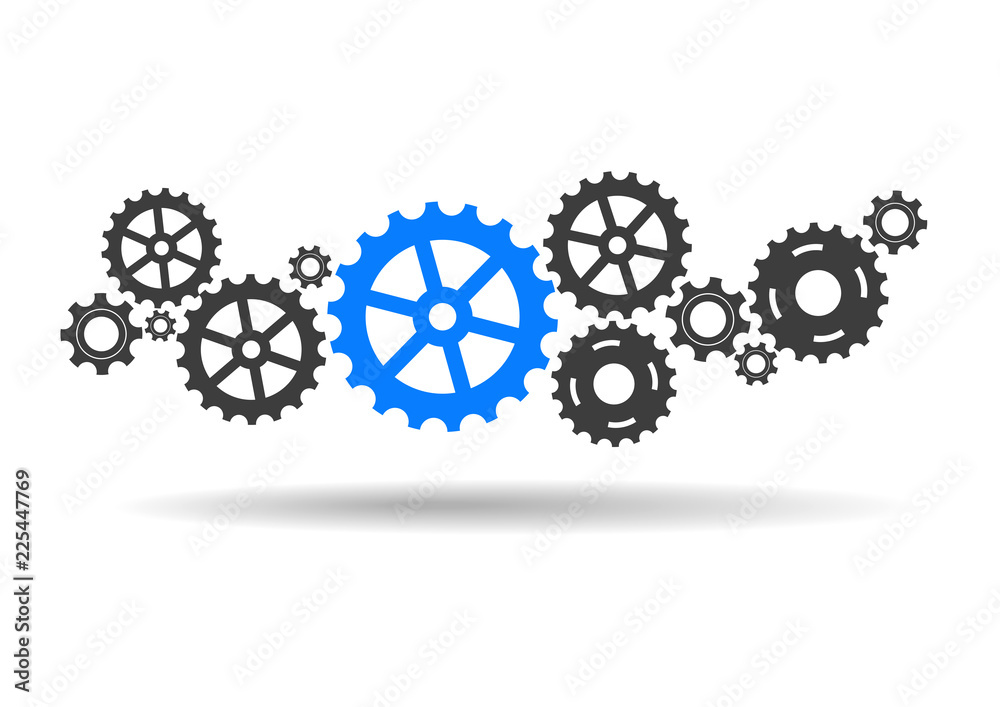 Abstract gear wheel mechanism background. Machine cog technology. Teamwork concept. Vector illustration Abstract gear wheel mechanism background. Machine cog technology. Teamwork concept. Vector illustration