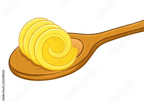 Butter Curl On a Wooden Spoon