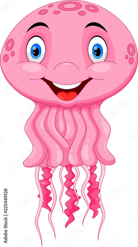 Fototapeta premium Kreskówka słodkie galaretki ryb