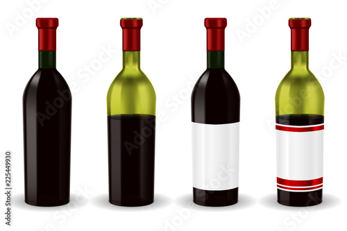 Bottles of red wine. Collection
