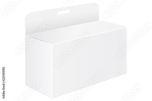 White paper box mockup with hanger
