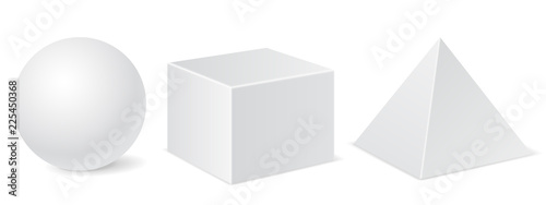 Geometric shapes. White mockups