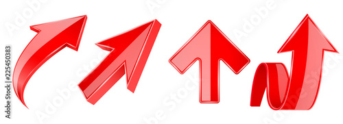 Arrows set. 3d red UP icons