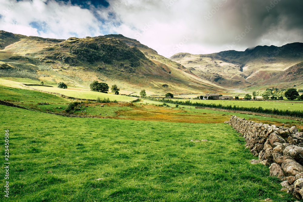 Obraz premium Landscapes views of Great Langdale in the Lake District