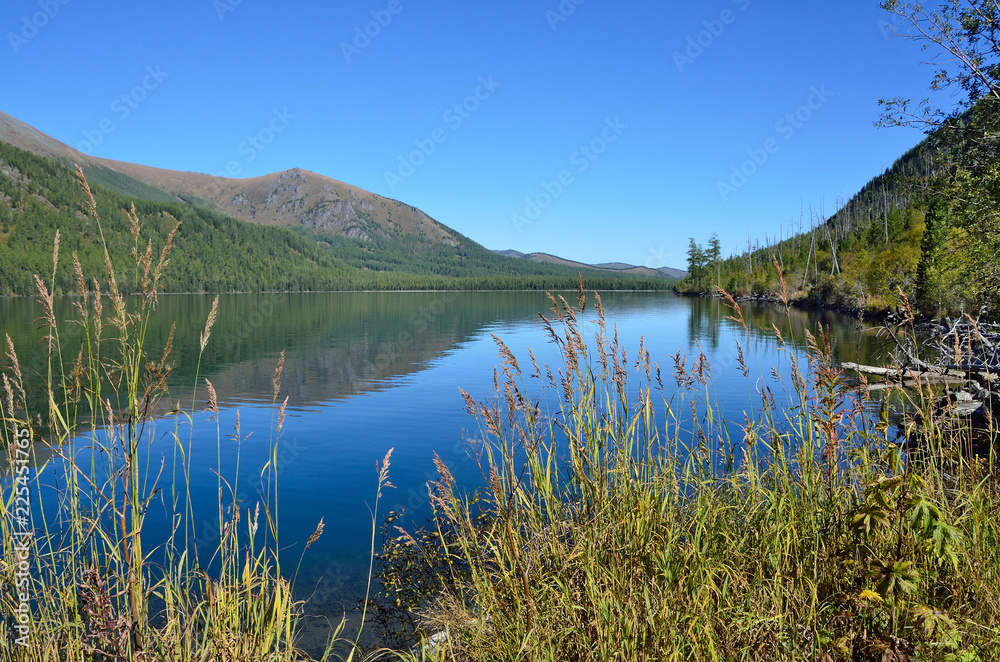 Russia, Altai territory, middle Multinskoye lake in autumn