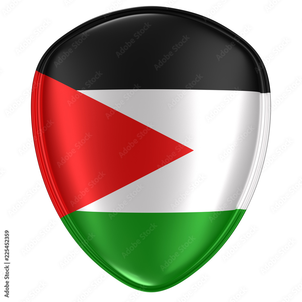 3d rendering of a Palestine flag icon. 3d rendering of a Palestine flag icon.