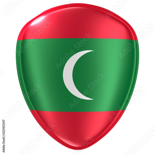 3d rendering of a Maldives flag icon.