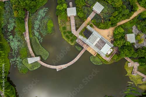 Top down view of wetland park photo