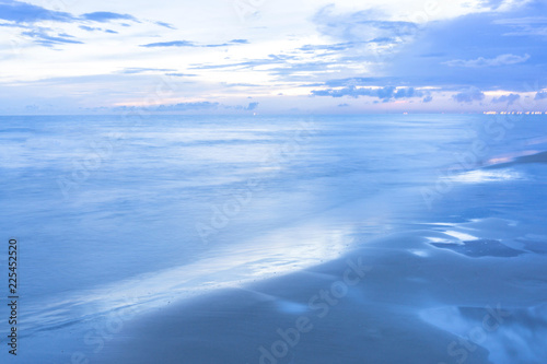 Exotic beach nature and clouds on horizon. Summer beach paradise. beach relax, landscape morning sea.