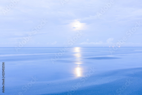 Exotic beach nature and clouds on horizon. Summer beach paradise. beach relax, landscape morning sea.