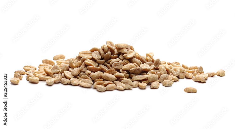 Marinated peanuts, pile isolated on white background Marinated peanuts, pile isolated on white background