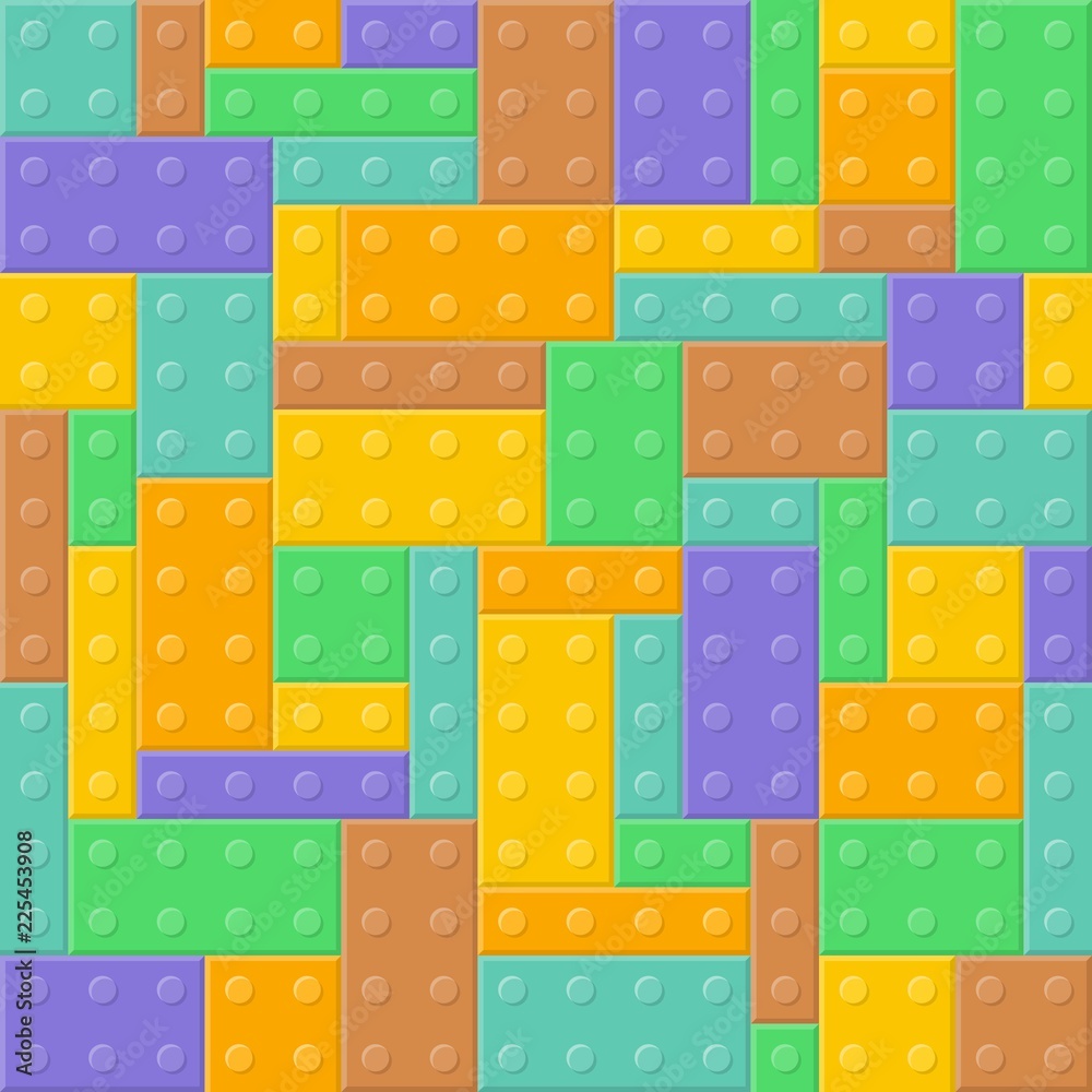 building blocks toy seamless pattern
