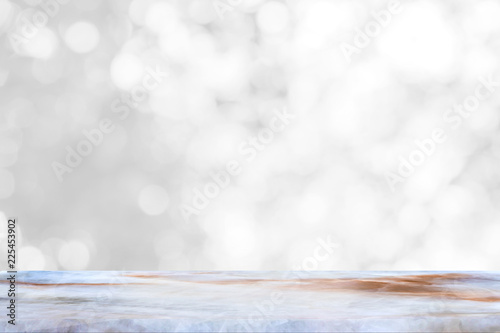 Empty marble table with backdrop blurred nature background, Can be used for display your product