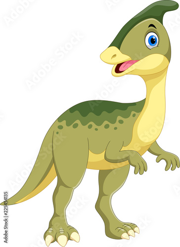 Cute Parasaurolophus dinosaur cartoon