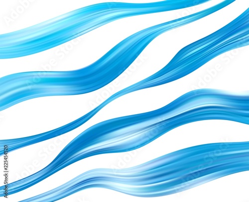 Blue color water Abstract smooth wave. Curve flow motion. Vector illustration