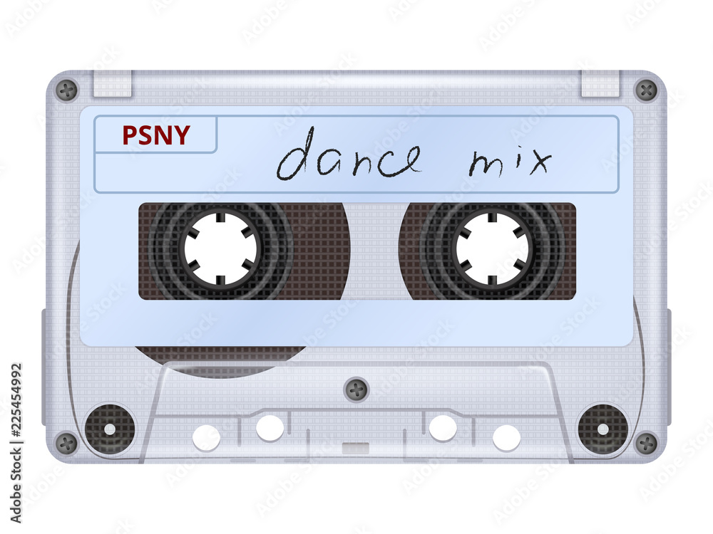 Audio cassette. Retro mixtape music dj equipment 70s 80s vintage ...