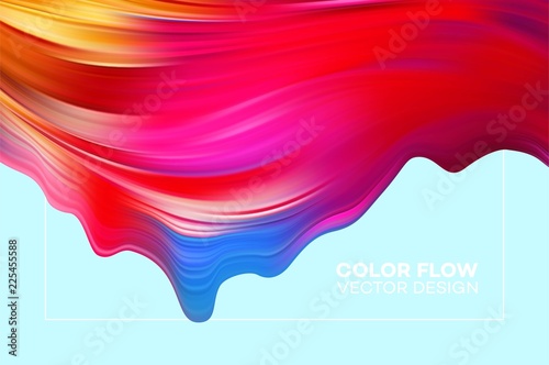 Modern colorful flow poster. Wave Liquid shape in blue color background. Art design for your design project. Vector illustration EPS10